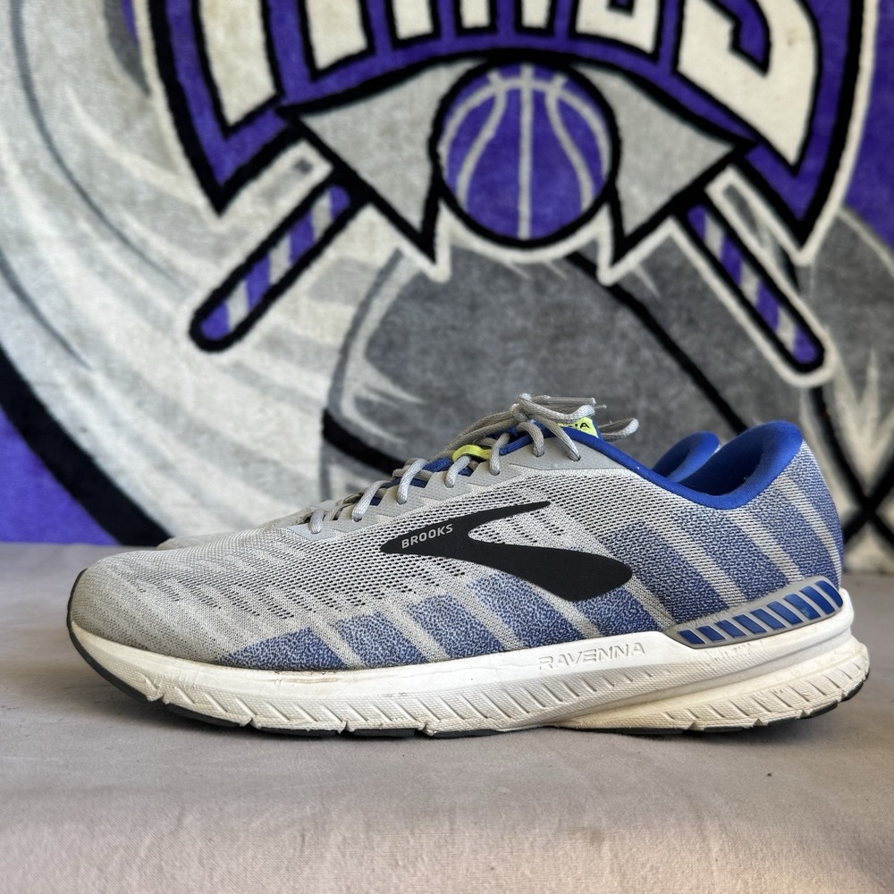 Size 11.5 - Brooks Ravenna 10 Shoes Mens Gray‎ Blue Road Running 1102981D082